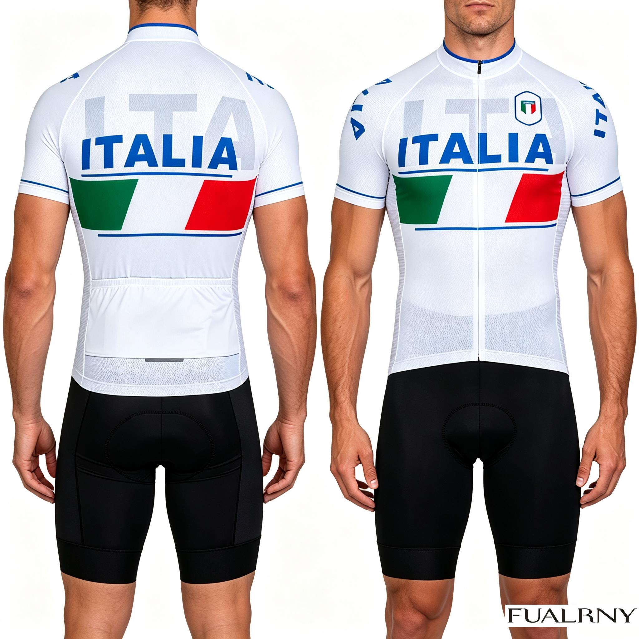 Cycling Gear Jersey - ชุดเสื้อจักรยานฤดูร้อนอิตาลี ชุดเสื้อเจอร์ซีย์ปั่นจักรยาน กางเกงขาสั้นแบบมีสายรัดเอว ชุดสำหรับผู้ชาย ฤดูร้อน แห้งเร็ว